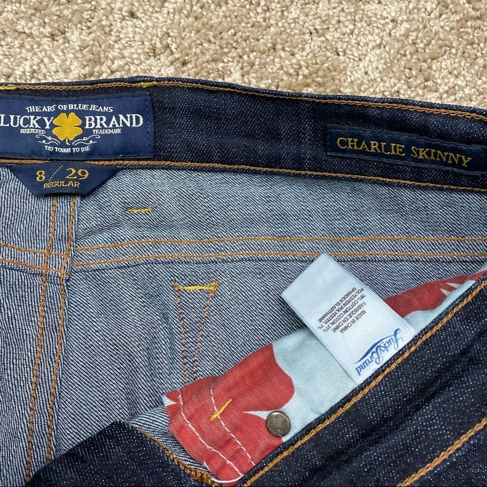 Lucky Brand Charlie Skinny Jeans Dark Denim 8 / 29 Regular - Picture 2 of 7